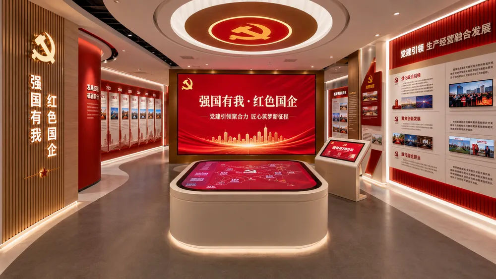 北京某国企数字党建展厅设计施工案例实景图 2