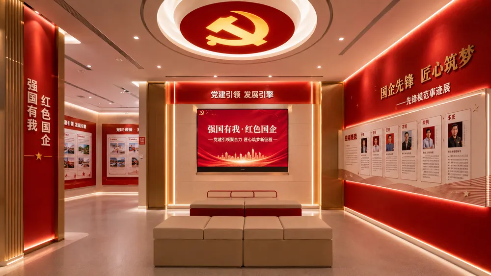 北京某国企数字党建展厅设计施工案例实景图 3