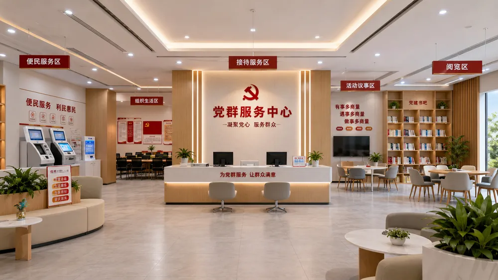 党群服务中心功能分区与动线规划