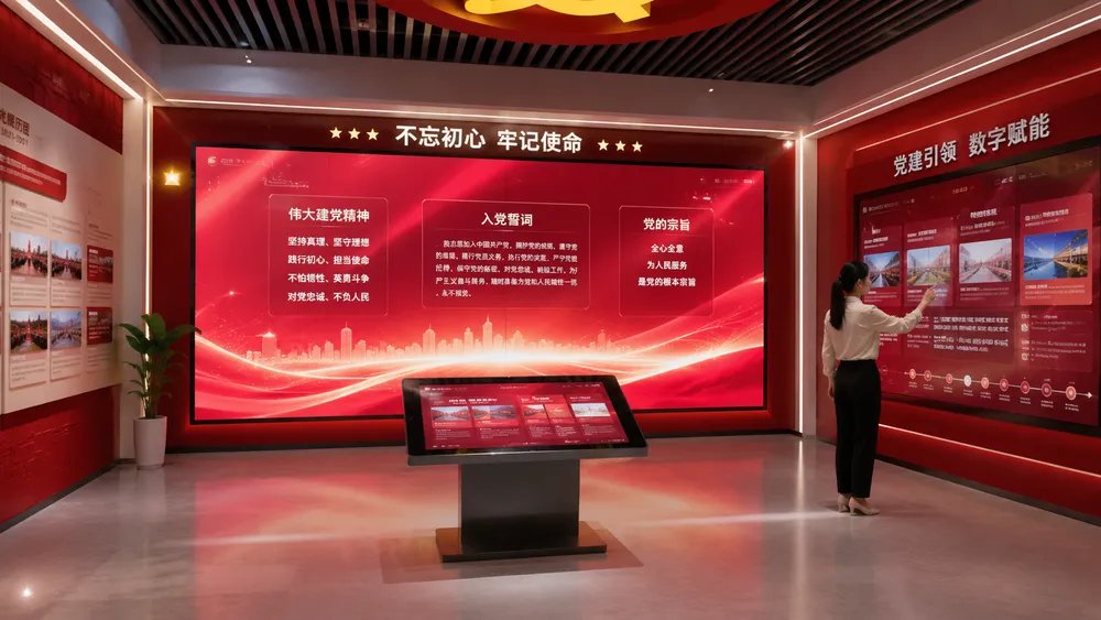 智慧党建数据大屏展示实景图